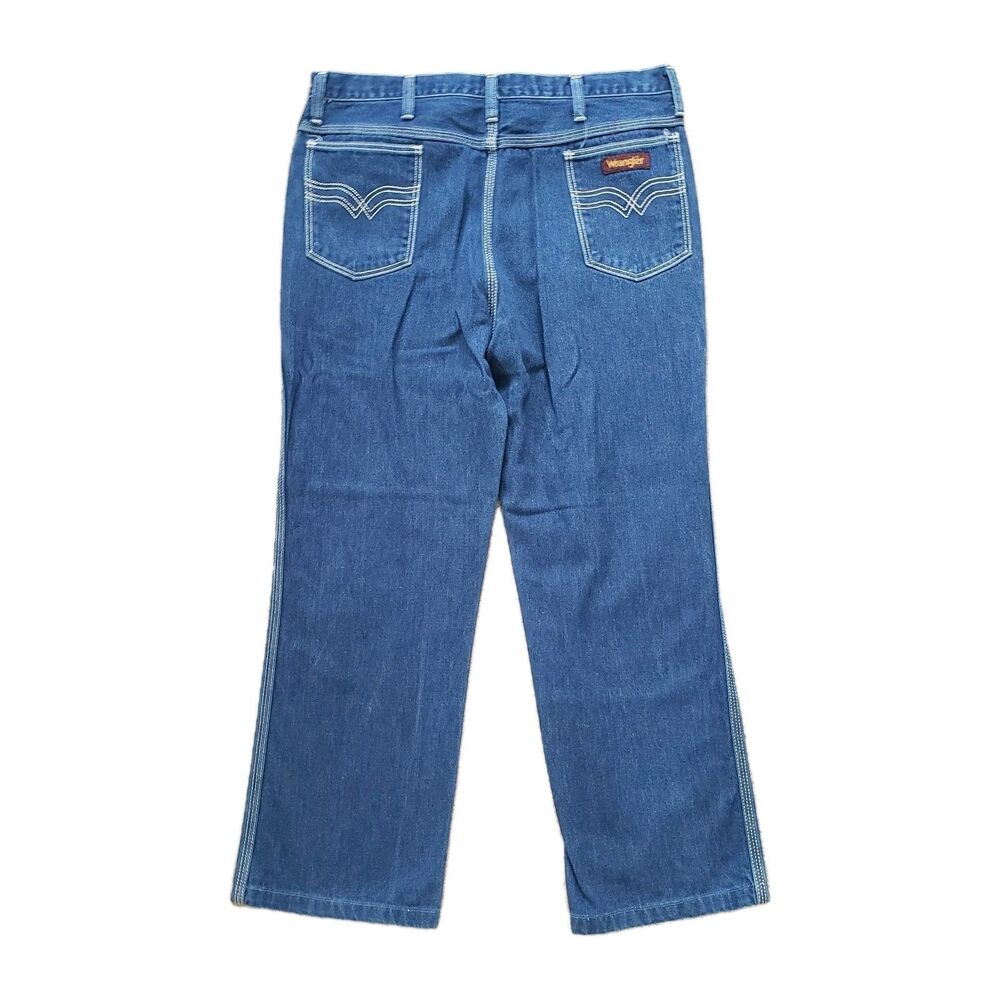 Vintage 80s Wrangler Slim Fit Size 38 (FITS 34x27.5) USA Made Mens  Blue Jeans